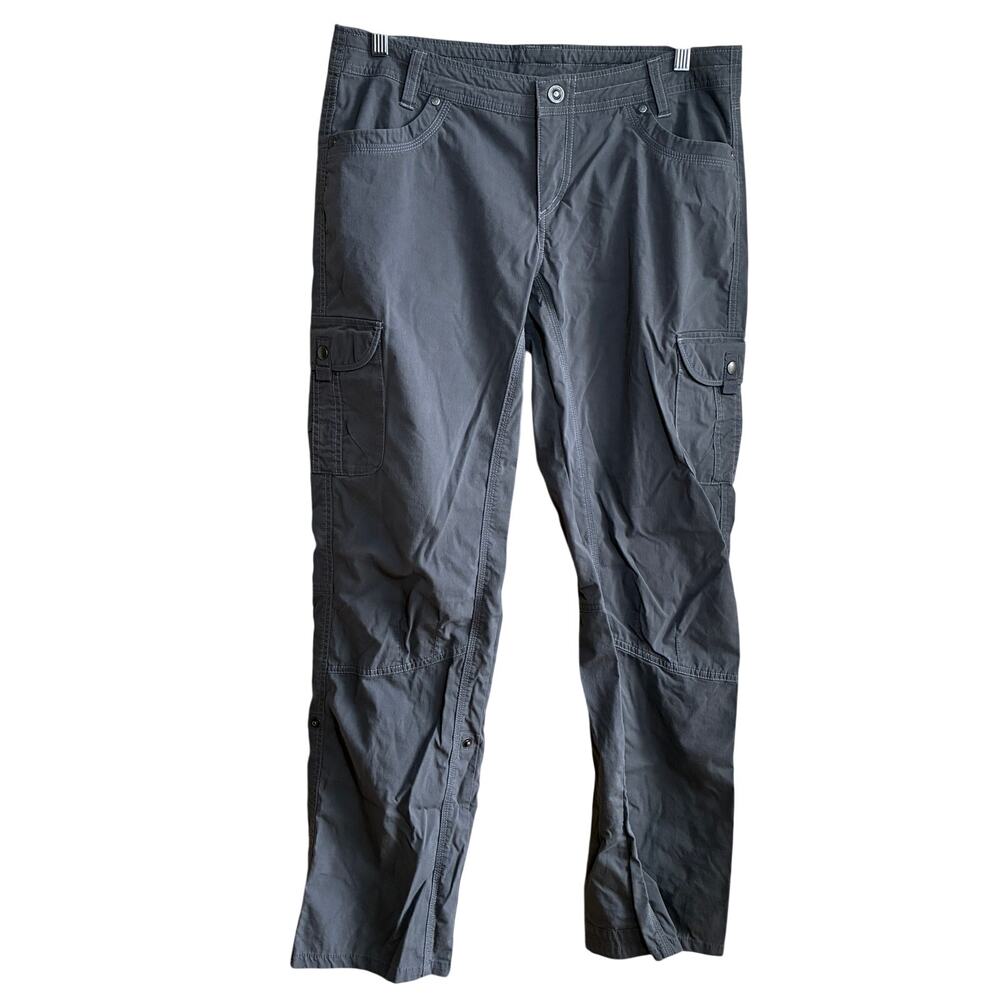 Kuhl gray heathered pants straight leg women's size 12 regular comfort nylon